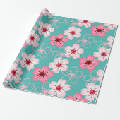 Elegant chic floral Cherry Blossom patroon Cadeaupapier (Uitgerold)