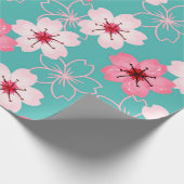 Elegant chic floral Cherry Blossom patroon Cadeaupapier (Hoek)