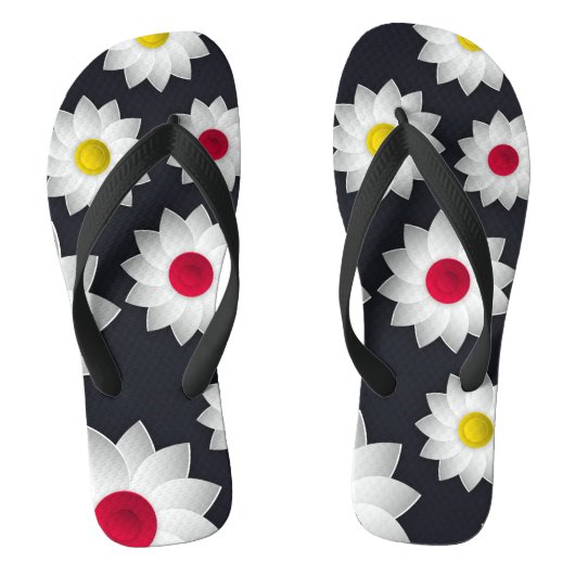 Elegant chic floral Cherry Blossom sunflower Teenslippers (Voetbed)