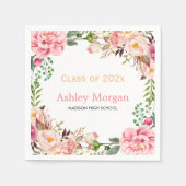 Elegant Chic Floral Decor Class of 2023 Afstuderen Servetten (Voorkant)