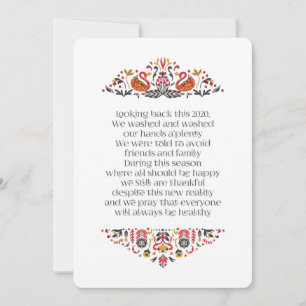 Elegant Chic Floral Foliage Thanksgiving Poem Feestdagenkaart