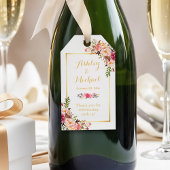 Elegant Chic Floral Gold Wedding Hartelijk dank Cadeaulabel