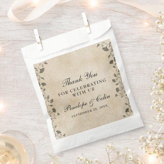 Elegant  Chic Floral Library Bruiloft Bedankzakje (Geknipt)