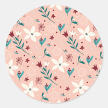 Elegant Chic Floral Pink Sticker