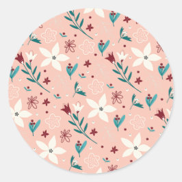 Elegant Chic Floral Pink Sticker