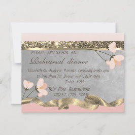 Elegant Chic Floral Rehearsal Dinner Kaart