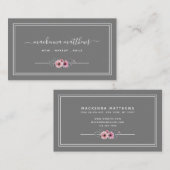 Elegant Chic Floral Script Hair Stylist Salon Visitekaartje (Voorkant / Achterkant)