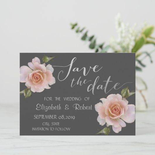 Elegant Chic Floral slaat de datum op Save The Date (Staand voorkant)