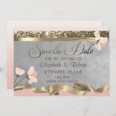 Elegant Chic Floral slaat de datum op Save The Date (Voorkant / Achterkant)