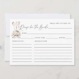 Elegant Chic Floral Utensils Recept voor de bruid