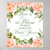 Elegant Chic Floral Vrijgezellenfeest Welkom Poste Poster (Voorkant)