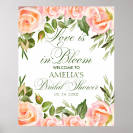 Elegant Chic Floral Vrijgezellenfeest Welkom Poste Poster