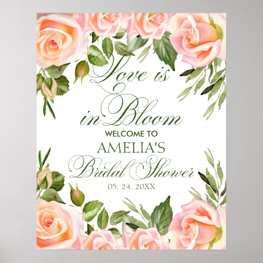 Elegant Chic Floral Vrijgezellenfeest Welkom Poste Poster (Voorkant)