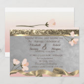 Elegant Chic Floral Wedding Invitation Kaart (Voorkant / Achterkant)