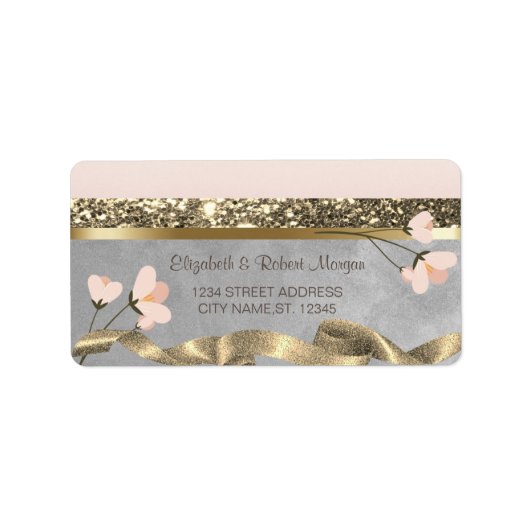 Elegant Chic Floral Wedding Label (Voorkant)