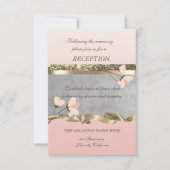 Elegant Chic Floral Wedding Reception Kaart (Voorkant)