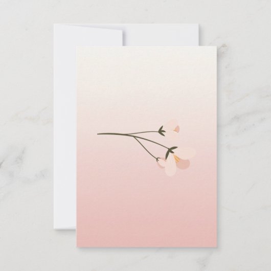 Elegant Chic Floral Wedding Reception Kaart (Achterkant)