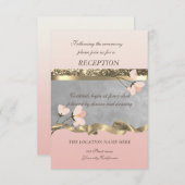 Elegant Chic Floral Wedding Reception Kaart (Voorkant / Achterkant)
