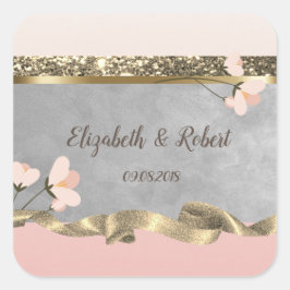 Elegant Chic Floral Wedding Sticker