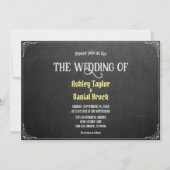 Elegant Chic Flourish Script Chalkboard Wedding Kaart (Voorkant)
