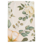 Elegant chic flower medium cadeauzakje (Voorkant)
