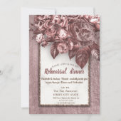 Elegant Chic Flowers Burgundy Rehearsal Dinner Kaart (Voorkant)