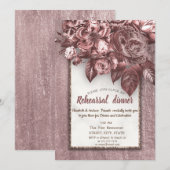 Elegant Chic Flowers Burgundy Rehearsal Dinner Kaart (Voorkant / Achterkant)