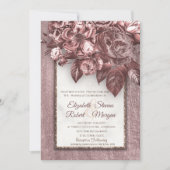 Elegant Chic Flowers Burgundy Wedding Invitation Kaart (Voorkant)