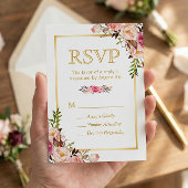 Elegant Chic Flowers Gold Lijst RSVP