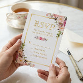 Elegant Chic Flowers Gold Lijst RSVP