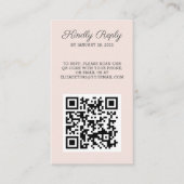 Elegant chic foto QR Code online RSVP Informatiekaartje (Voorkant)