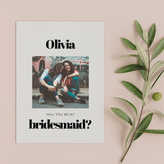 Elegant & chic foto Zal je mijn bruidsmeisje zijn?