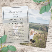 Elegant Chic Funeral | Minimale fotosympathie Bedankkaart