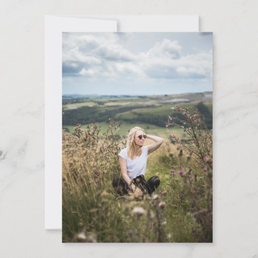 Elegant Chic Funeral | Minimale fotosympathie Bedankkaart (Achterkant)