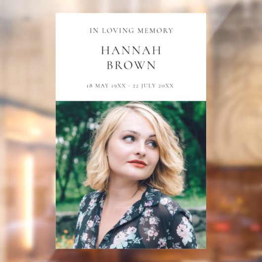 Elegant Chic Funeral | Moderne viering van het lev Raamsticker (Vel 2)