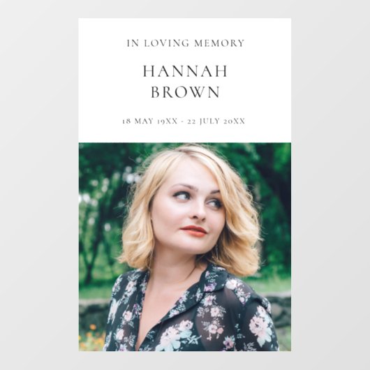 Elegant Chic Funeral | Moderne viering van het lev Raamsticker (Vel)