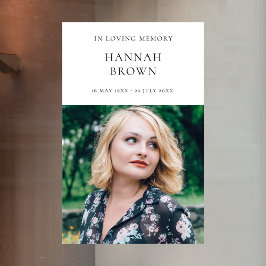 Elegant Chic Funeral | Moderne viering van het lev Raamsticker