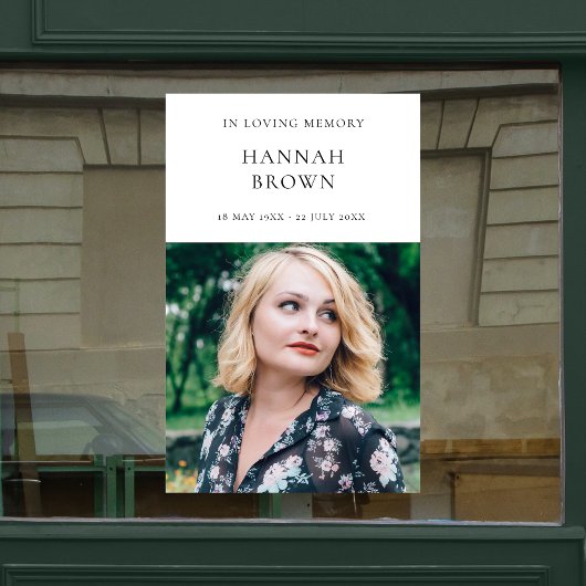 Elegant Chic Funeral | Moderne viering van het lev Raamsticker