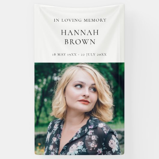 Elegant Chic Funeral | Moderne viering van het lev Spandoek (Verticaal)