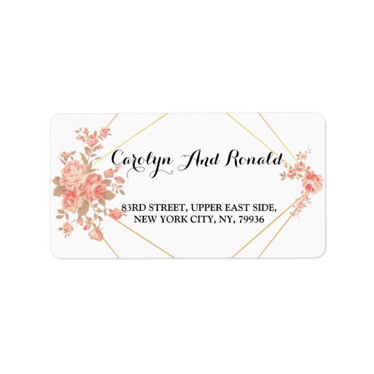 Elegant chic Geometric Moderne Lijst Address Label (Voorkant)