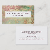 Elegant chic Gilded Blush Green Pink Gold Visitekaartje (Voorkant / Achterkant)
