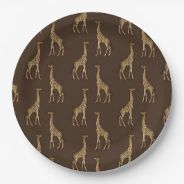 Elegant Chic Giraffe Stijlvol Papieren Bordje