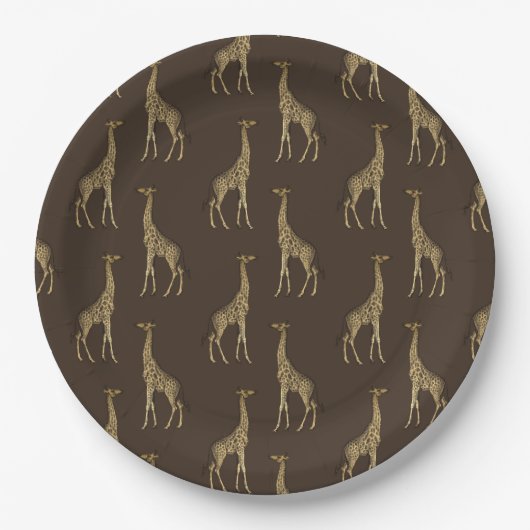 Elegant Chic Giraffe Stijlvol Papieren Bordje (Voorkant)
