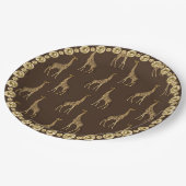 Elegant Chic Giraffe Stylish Gold Rhinestone Glam Papieren Bordje (Gekanteld)