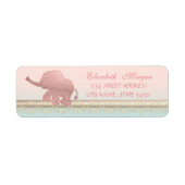 Elegant Chic Girly Cute Lace, Glitter Elephant Etiket (Voorkant)