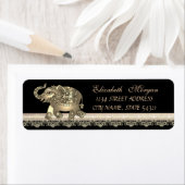 Elegant Chic Girly Cute Lace, Gold Elephant Etiket (Insitu)