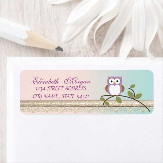 Elegant Chic Girly Cute, Owl Etiket (Insitu)