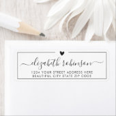 Elegant Chic Girly Script Heart Address Label (Insitu)