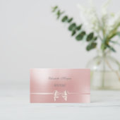 Elegant Chic Glamoureuze Roze Lint Bow Visitekaartje (Staand voorkant)