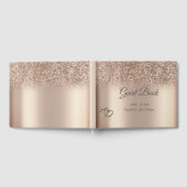 Elegant Chic Glitter Bokeh Hearts Wedding Gastenboek (Volledig)